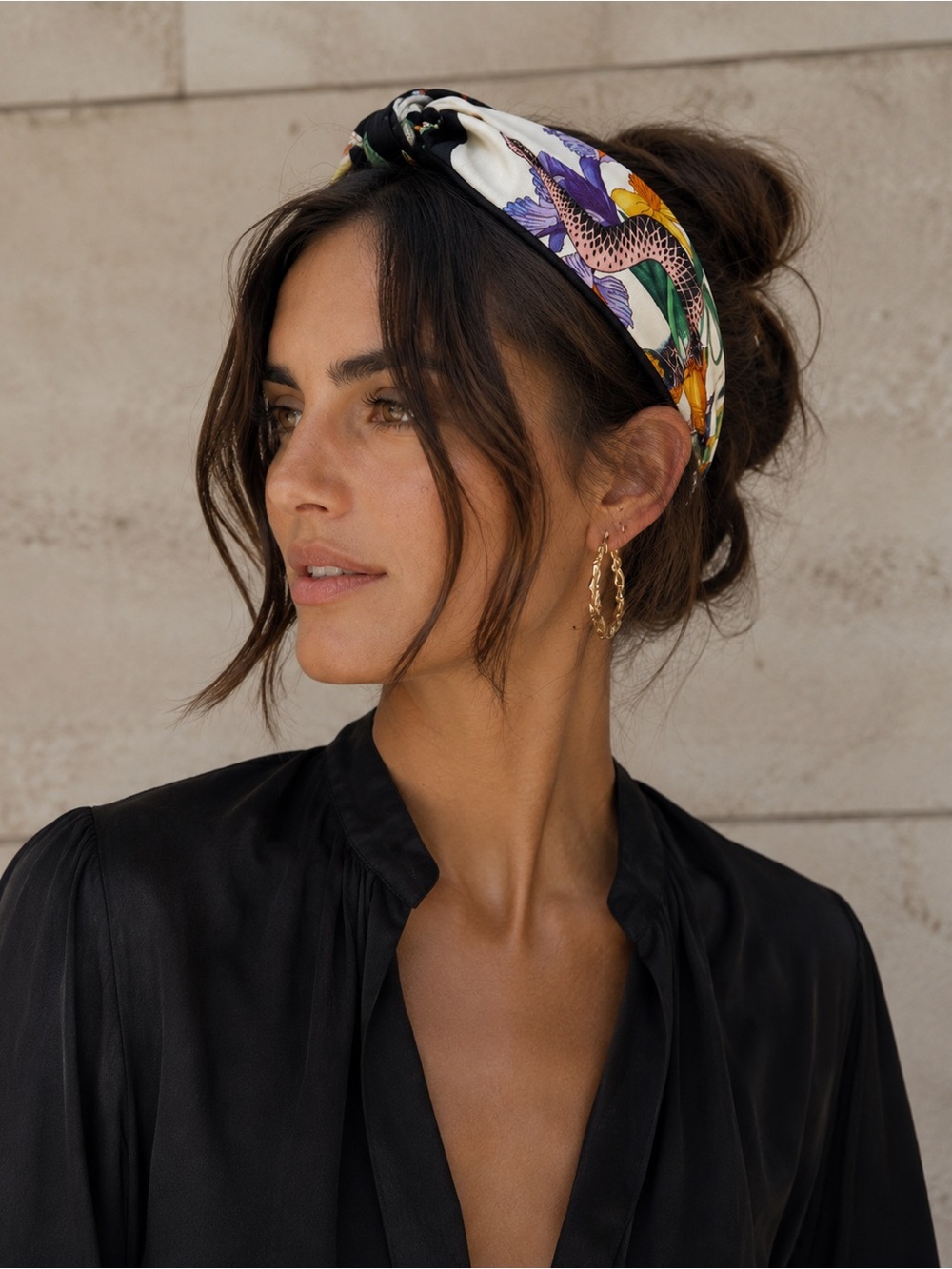 Gucci Flora Snake Silk Headband | White/Multicolor | One Size